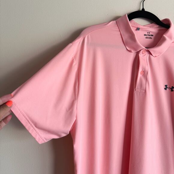 Under Armour Peach Short Sleeve The Performance Polo Shirt - XXL - Picture 2 of 8